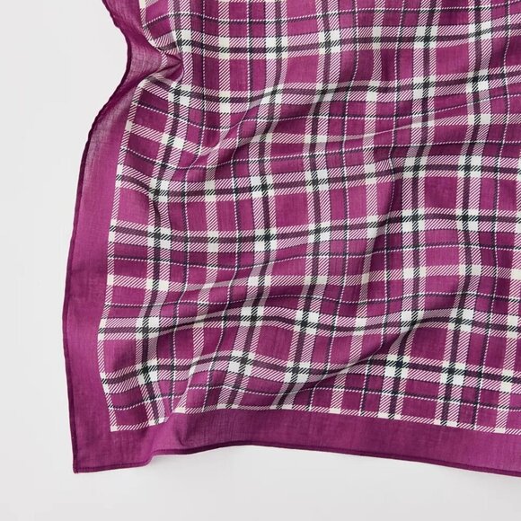 NWT Urban Outfitters Purple Plaid Square Scarf Bandana - Picture 2 of 4